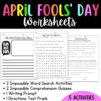 Preview of April Fools Day Worksheets- PRANK YOUR STUDENTS