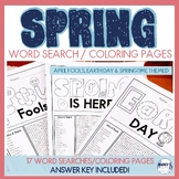 April Coloring Sheets and Word Search Puzzles Earth Day Wo