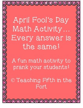 Preview of April Fools Math Review Fun Prank Activity