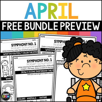 Preview of April Free Bundle Preview | Mindful Listening, Weather, Carnival, Coloring
