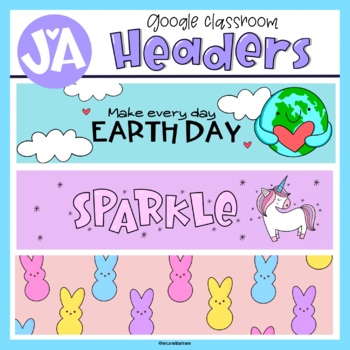 Preview of April Google Classroom Headers