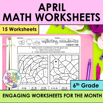 Preview of April Holiday Math Worksheets - 6th Grade - April Fools Day, Earth Day, Baseball