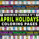 April Holidays Coloring Pages Growing Bundle N° 1