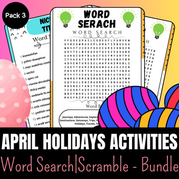 Preview of April Holidays Fun Challenge: Word Search & Jumble Bonanza 3