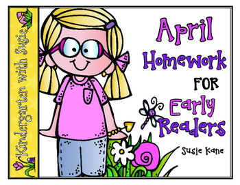 Preview of April Homework for Emergent Readers No Prep