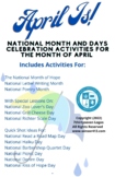 April Is... Over 35 Ideas to Celebrate National Month and Days!