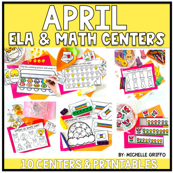 Preview of April Kindergarten Centers Activities TK Preschool PreK