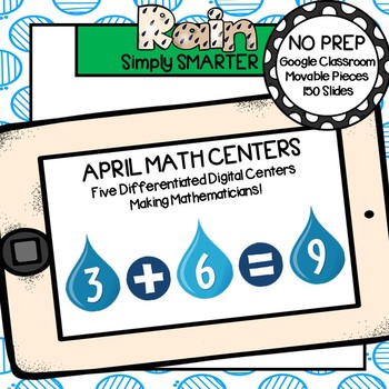 Preview of April Kindergarten Digital Math Centers For GOOGLE CLASSROOM