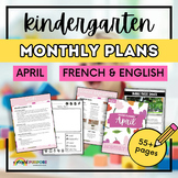 April Kindergarten Lesson Plans in French and English