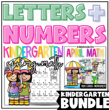 Preview of Spring Themed Kindergarten Literacy and Math Activities + Worksheets