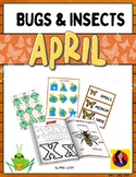 April Lesson BUGS & INSECTS Theme Worksheets Preschool & Daycare