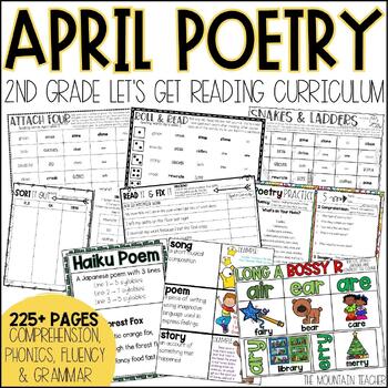 Preview of April Lets Get Reading 2nd Grade NO PREP Printable Reading Lessons