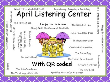 Preview of April Listening Center PreK-4 with QR Codes (28 books)