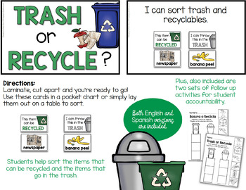 Printable Waste Sorting Game Recycling Garbage Worksheet for Kid Earth Day  Activity Kindergarten Sort Recycle Learning Preschool Busy Book 