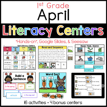 Preview of April Literacy Centers: 1st Grade