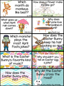 April Lunchbox Joke Cards by ElemenoPreK | TPT