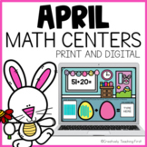 April Math Centers First Grade Print and Digital
