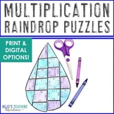 MULTIPLICATION Raindrop Puzzles | April Showers Bring May 