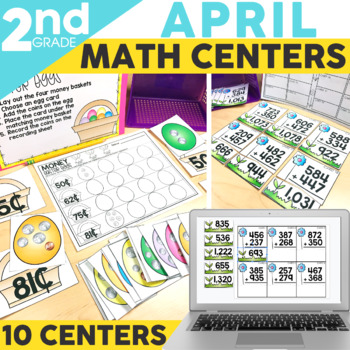 Preview of Easter Math Activities & Games - Spring Math Centers for 2nd Grade