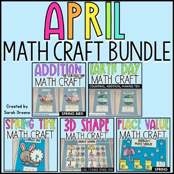 Preview of April Math Craft Bundle