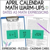 Math Calendar Dates April | Math Warm-Ups | Number Puzzles