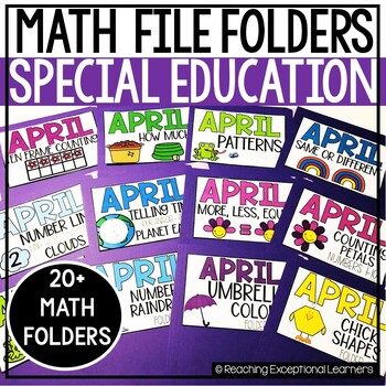 Preview of April Math File Folders