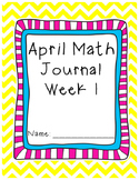 April - Math Journal - Calendar Math - First Grade - Commo