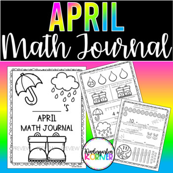 Preview of April Math Journals - Kindergarten Number Sense Daily Math Journal Math Centers