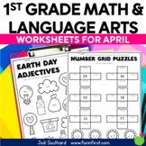April Math & Language Arts Worksheets for 1st Grade - Earth Day