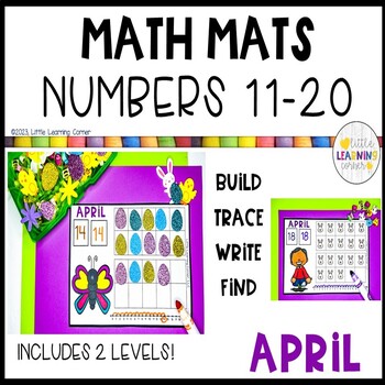 Preview of April Math Mats Numbers 11 to 20 | Spring Counting Teen Numbers