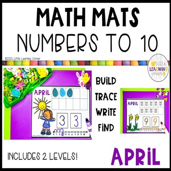 Preview of April Math Mats Numbers to 10 | Spring Counting Activity