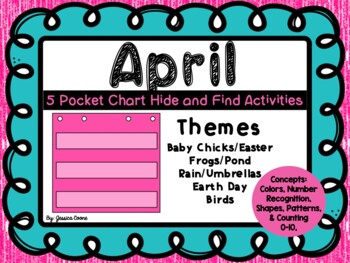 Preview of April Math Pocket Chart Games