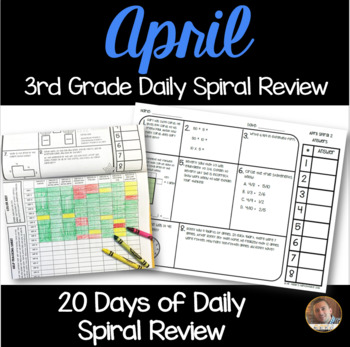 Preview of April Math Spiral Review: Daily Math for 3rd Grade (Print and Go)