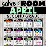 April Math Task Cards 2nd Grade - Spring Activities Scoot 