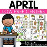 April Centers Kindergarten Math and Literacy Low Prep Centers