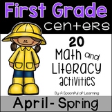 April Math and Literacy Centers - First Grade
