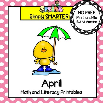 Preview of April Math and Literacy Printables and Activities For First Grade