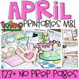 April Math & Literacy Worksheets & Printables Kindergarten