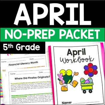 Preview of April Math and Reading Packet | 5th Grade Easter Activities | Review Worksheets