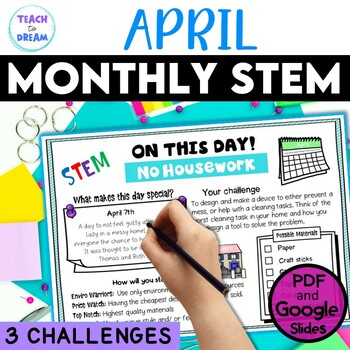 Preview of April Middle School STEM | APRIL Monthly STEAM Activities Digital