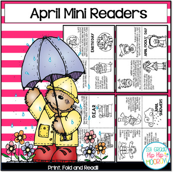 Preview of April Mini Readers with Monthly Themed Easy to Read Informational Text