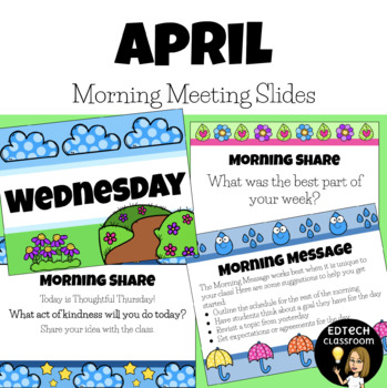 Preview of April Morning Meeting Slides | Earth Day, Easter 2023 - 2024 Morning Meetings