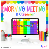 April Morning Meeting and Calendar Interactive PowerPoint 