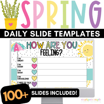 Preview of April Morning Slides Editable| Spring Daily Slides Editable | Spring Slides