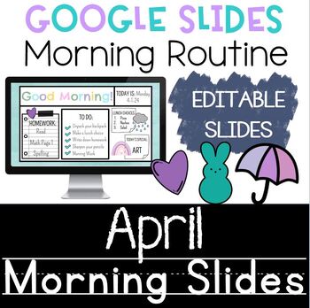 Preview of April Morning Slides | Spring Google Slides | Editable Slide Template | Easter