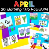 April Morning Tubs Kindergarten PreK Math Literacy Hands O