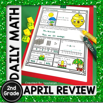 Preview of April Morning Work 2nd Grade Math Review Spring Activities