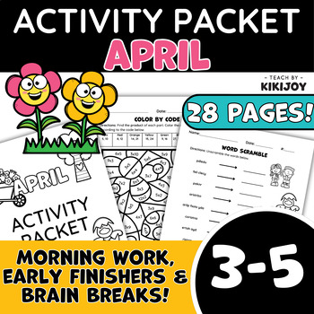 Preview of April Morning Work- Fast Finisher No Prep Independent Activity Packet 3rd-5th