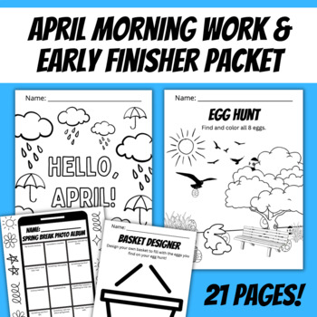 Preview of April Morning Work or Early Finisher Independent Activity Packet