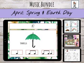 Preview of April Music Bundle: Spring, Earth Day, Rain, & Flowers (20% off)